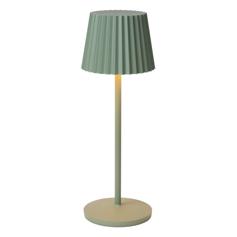Lucide JUSTINE - Nabíjacia stolová lampa Vonkajšia - Batéria - LED Rozm. - 1x2W 2700K - IP54 - S bezdrôtovou nabíjacou podložkou - Zelená